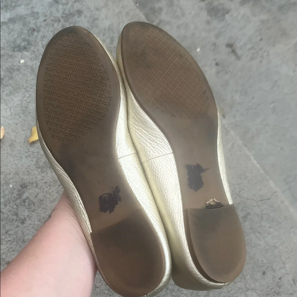 Tory Burch Metallic Gold Flats
